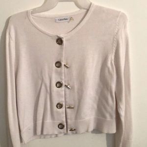 White Calvin Klein cropped cardigan